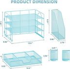 Marbrasse Desk Organizer and Accessories，4-Tier Paper Letter Tray Organizer - Image 3