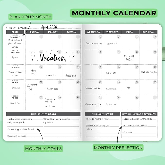 Clever Fox Planner – Undated Weekly & Monthly Planner - Image 4