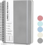 ABERLLS Gray Lined Spiral Journal Notebook by ABERLLS