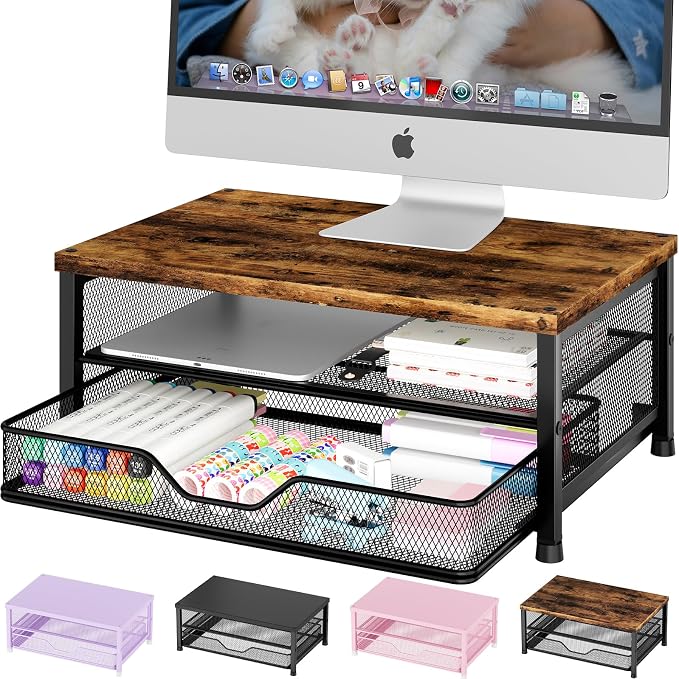 OPNICE Wood Computer Monitor Stand Riser, Desk Organizer by OPNICE