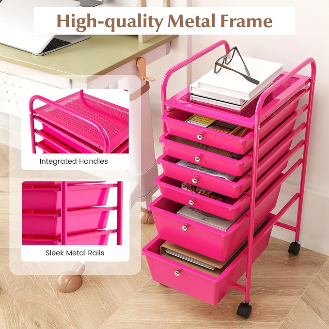 RELAX4LIFE 6-Drawer Rolling Storage Cart - Image 6