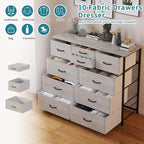 LUMTOK 10-Drawer Dresser, Fabric Storage Dresser Drawers - Image 4