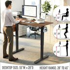 SHW 55 x 28 Inches Electric Height Adjustable Standing Desk - Image 6