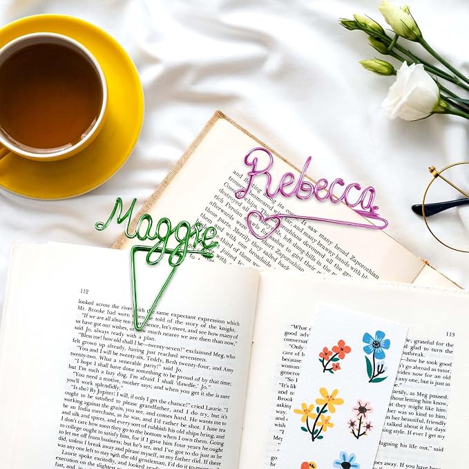 LOFART Custom Bookmarks Personalized Wire Name Bookmark Metal Wire Name Page - Image 2