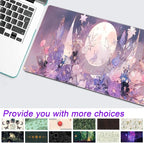 Cool Kawaii Pastel Purple Floral Desk Mat Mouse Pad Large Gaming Mousepad - Image 7