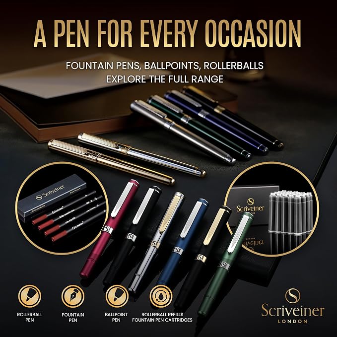 Scriveiner Silver Chrome Fountain Pen - Image 6