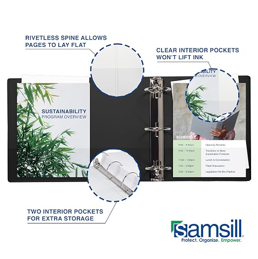 Samsill 1.5 Inch 3 Ring Binders, Made in USA, Economy Round Ring, 325 Sheet - Image 5