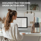 KIRIGEN Wooden Desk Mail Organizer 5 Slots File Paper Holder Desktop Wood - Image 5