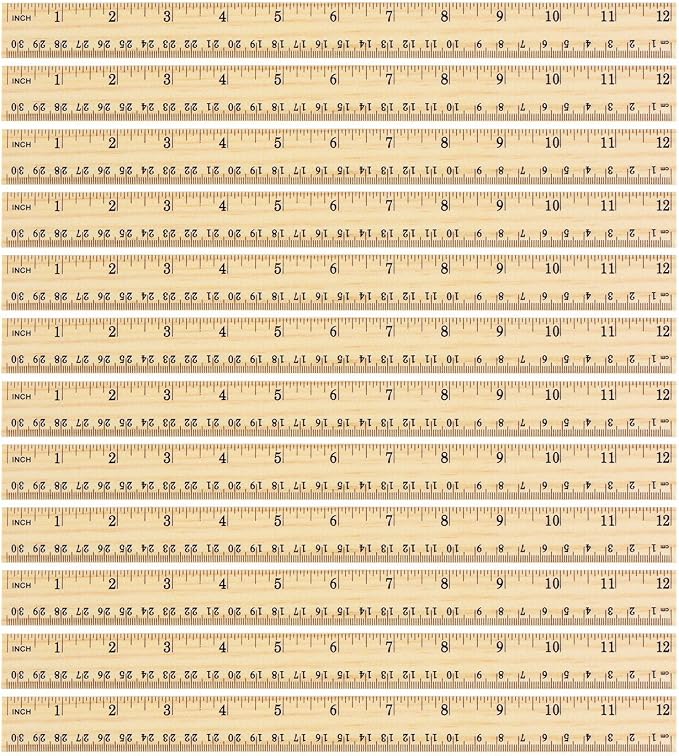 eBoot 12 Pack Wood Ruler Student Rulers Wooden School Rulers Office Ruler - Image 5