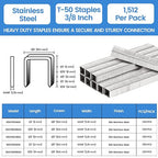 meite T-50 Stainless Steel Staples Marine, 3/8 Inch Heavy Duty Staples - Image 2
