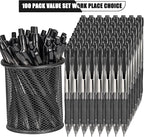 deegtran Pens Bulk, 100 Pack No Bleed Black Ink Click Pens - Image 2