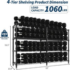 MilleLoom 4-Tier Metal Shelving Unit, Heavy Duty Storage Shelves Adjustable - Image 3