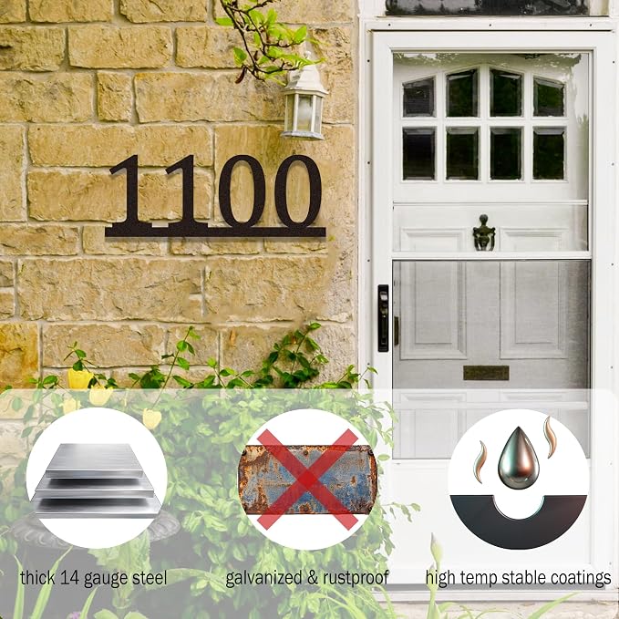 Personalized Metal Horizontal House Numbers - Image 2