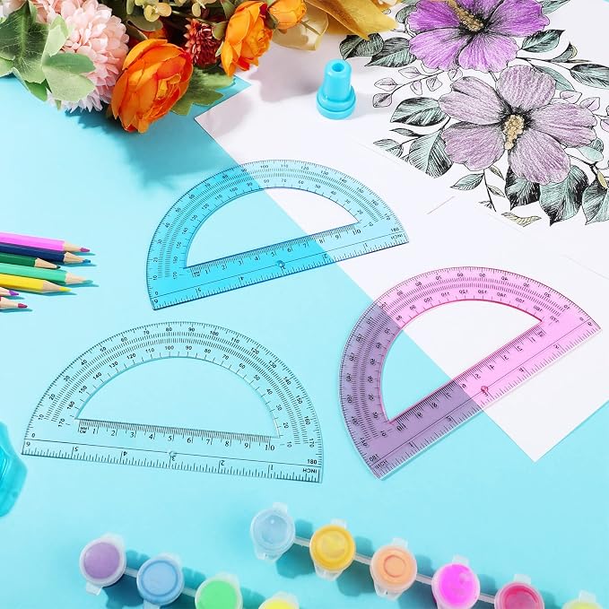 Zonon 3 Pack 6 Inch Plastic Protractor Christian Charity Donation 180 Degrees - Image 4