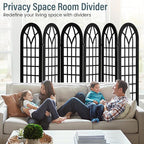 Aletheiawu Room Divider and Folding Privacy Screen, 6 Panel Japanese Shoji - Image 3