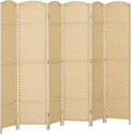 HOMCOM Room Divider, 6 Panel Folding Privacy Screen, 5.6' Tall Freestanding by HOMCOM