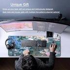 Desk Mat Cute Abstract Oil Painting Mouse Pad Boho Floral Desk Pad XL Large - Image 2