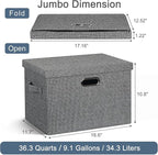 Graciadeco Large 17" 36 Quart Collapsible Stackable Storage Bins - Image 2