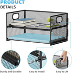 Marbrasse 2 Tier Paper Organizer Letter Tray, Mesh File Organizer - Image 2