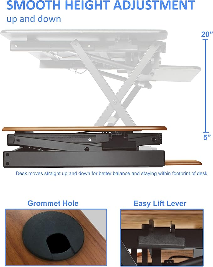 Rocelco 40" Large Height Adjustable Standing Desk BUNDLE - Image 2