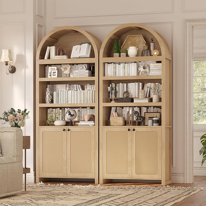 81" Tall Arched Cabinets, Bookcase - Image 8