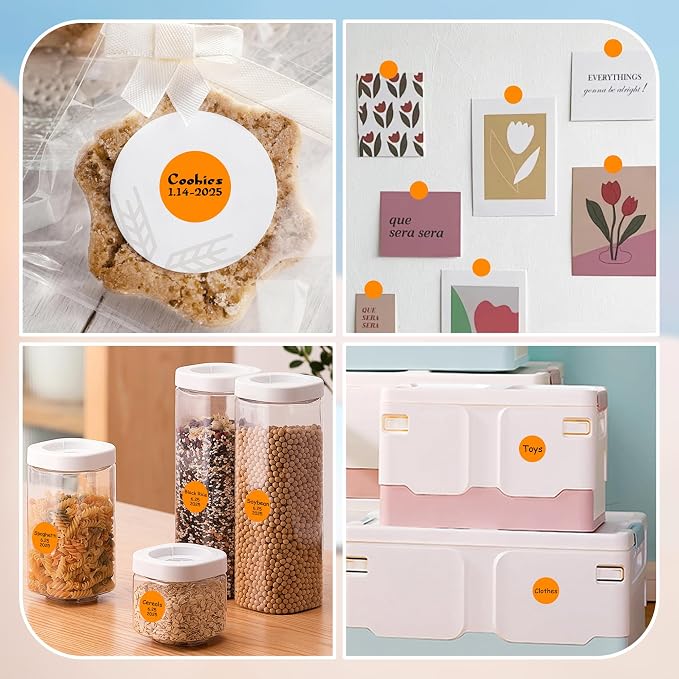 1 Inch Round Color Coding Labels, 1000 Dots Per Roll Orange Color Coded Dot - Image 7