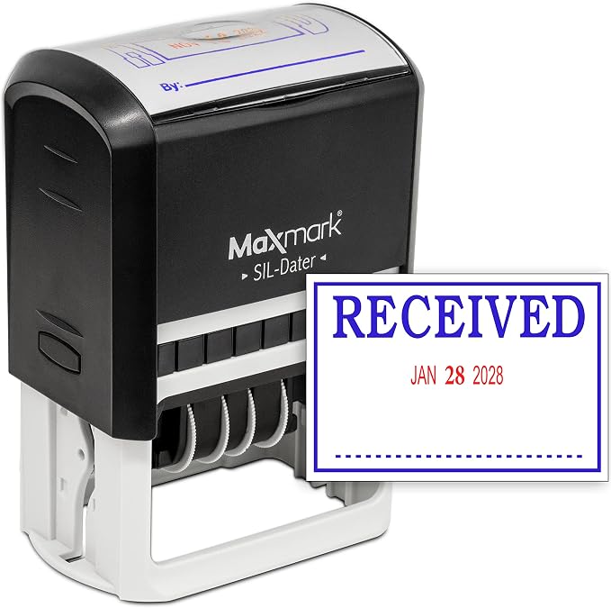 MaxMark Large Self-Inking Rubber Date Office Stamp by Maxmark