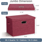 Graciadeco Large 17" 36 Quart Collapsible Stackable Storage Bins - Image 2