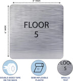 Grey w/Black ADA Floor 5 Sign - Image 3