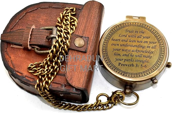 ''Trust in The Lord'' Proverb3:5-6 Special Bibal Quote Scriptue Engraved Compass - Image 5