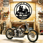 Custom Motorcycle Couple Metal Signs Personalized Couple Name Sign Motorbikes - Image 8
