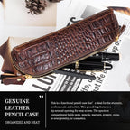 Gexmil Genuine Leather Pen Case, Full Grain Leather Pencil Holder, Hand-made - Image 6