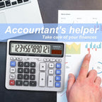 Desktop Calculator Extra Large LCD Display 12-Digit Big Number Accounting - Image 2