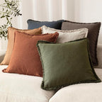 Foindtower Set of 2 Decorative Linen Fringe Lumbar Throw Pillow Covers - Image 6