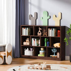 Cozy Castle Brown Bookshelf, 3-Tier Open Shelf Bookcase, 10 Cube Storage - Image 5