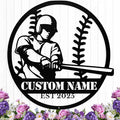 Personalized Baseball Metal Sign, Custom Baseball Signs Wall Art, Custom Name by HengMeiZiK