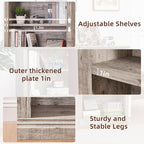 RWYHG 43" Grey Tall Bookshelf, 3-Tier Thick Wooden Book Shelf - Image 5