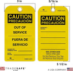 TRADESAFE Bilingual Out of Service Tags, Fuera de Servicio - Image 2
