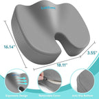 Office Chair Seat Cushion, Cooling Gel Enhanced Memory Foam Cushion - Image 3