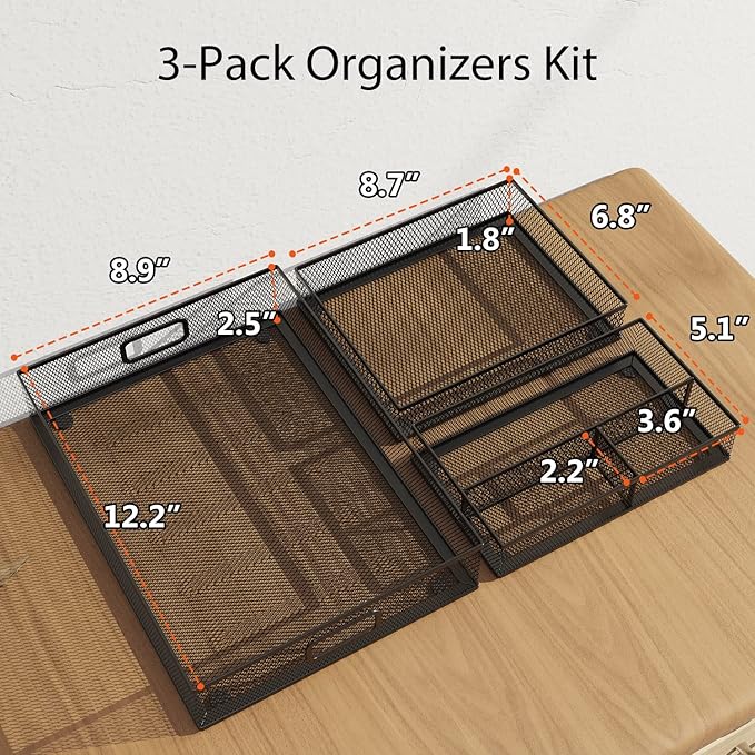 ITAYVAN Desk Drawer Organizer Set, Paper Organizer Letter Tray - Image 3