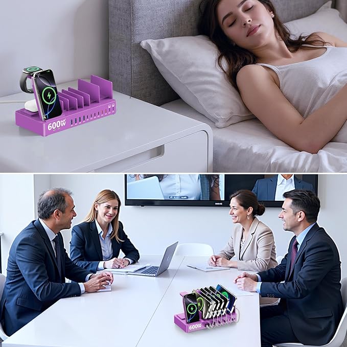 600w Charging Station for Multiple Devices, 15 in 1 Wireless Charger - Image 6