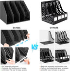 SAYEEC Collapsible Magazine Holder Plastic Desktop 4 Compartment File Rack - Image 6