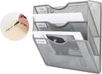 EasyPAG Hanging Wall File Organizer, 3 Pocket Wall Mounted Mail Organizer - Image 2