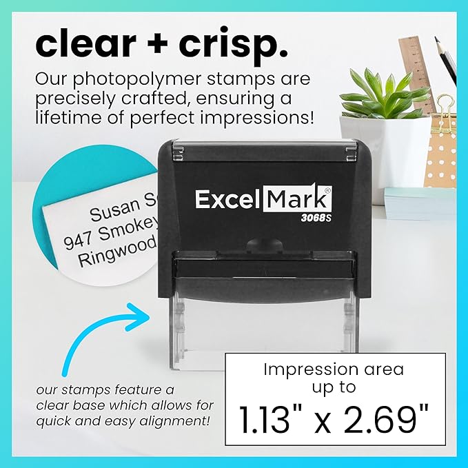 ExcelMark Custom Rubber Stamp – Clean & Easy Stamping – Personalized - Image 2