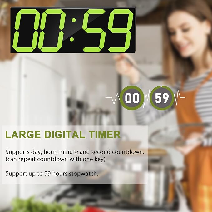 LED Large Digital Wall Clock, Oversize Digital Clock - Image 4