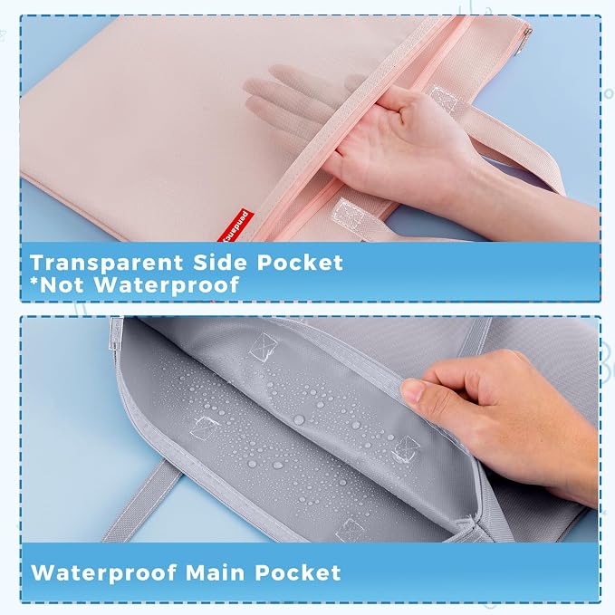 Pendancy Mesh Zipper Pouch A4 Size, Large Double Pocket Waterproof File Bag - Image 3