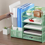 Marbrasse Desk Organizer with File Holder, 5-Tier Paper Letter Tray Organizer - Image 5