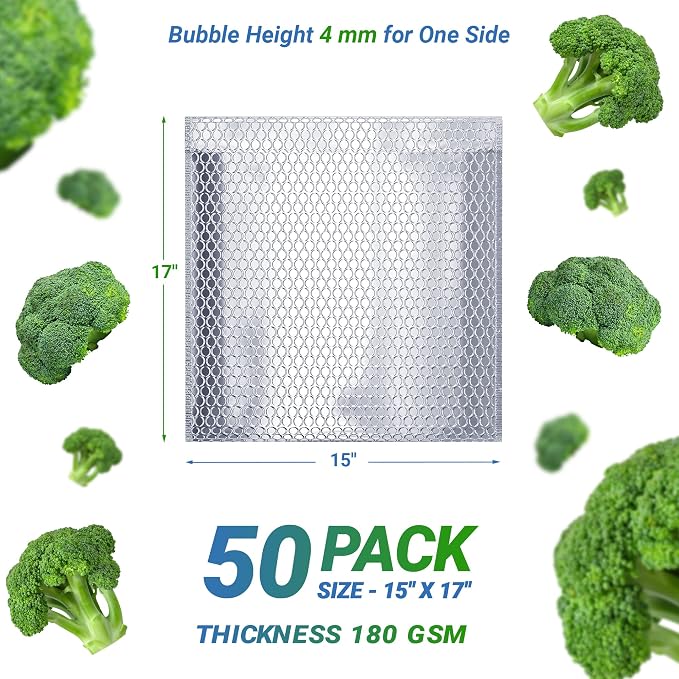 Amiff Silver Thermal Bubble Mailer, 15 x 17 Inches. 50 Pack Metallic Bubble - Image 2
