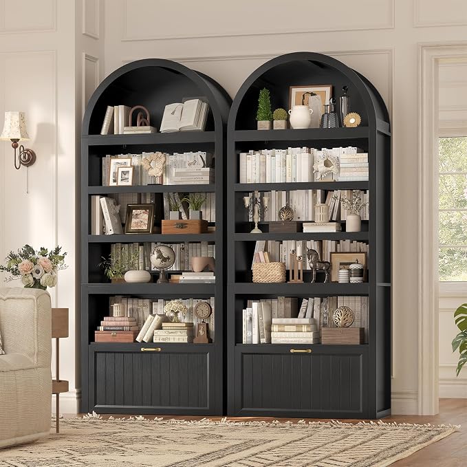 81" Tall Arched Cabinets, Bookcase - Image 9