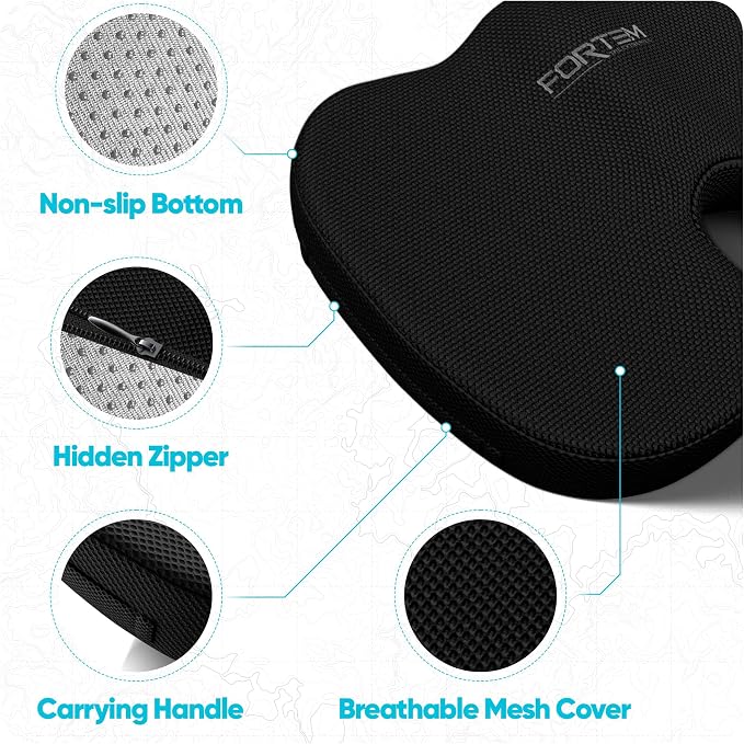 FORTEM Seat Cushion, Office Chair Cushion, Lumbar Support Pillow - Image 4